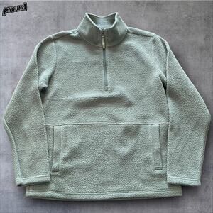 Free Fly Pullover Men Large Blue Gray Fleece Half Zip Bamboo